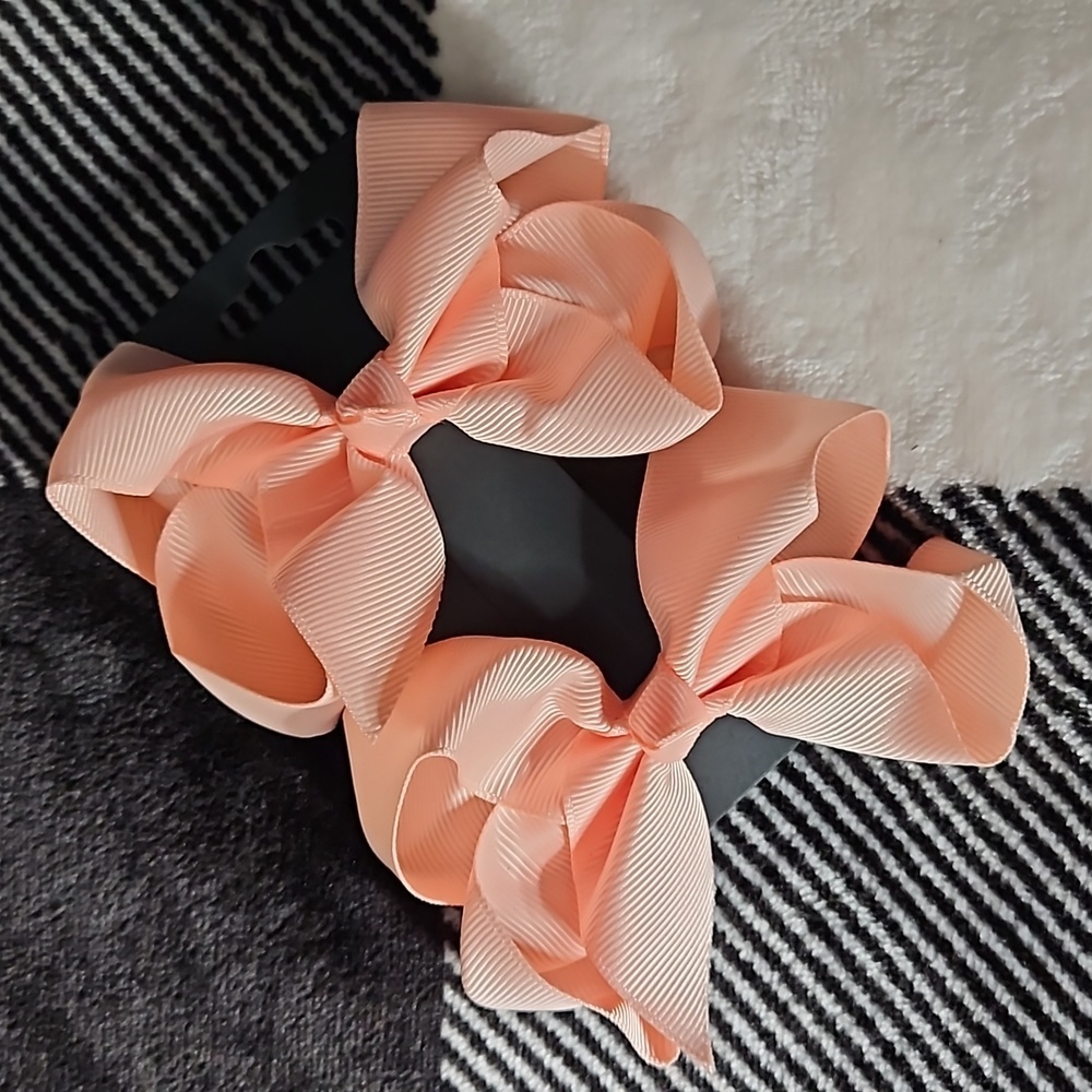 BOG2
 Girls pastel peach coral colored Fall 6" Bows